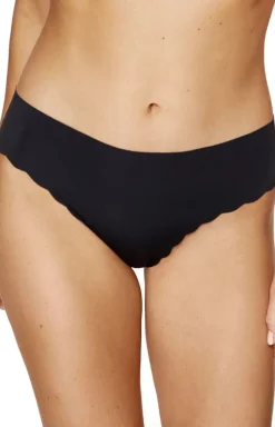 Gorteks 3-pack figi damskie bezszwowe z ozdobną krawędzią czarne Lucky