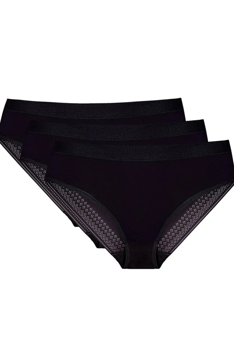 Gorteks 3-pack figi damskie z koronkowym tyłem czarne Olga