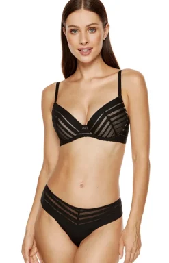 Gorteks stringi damskie czarne Luna S
