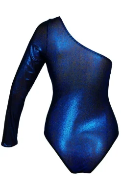 Anais Dancewear & Clubwear|Body - Harlo blue body one z jednym rękawem plus size