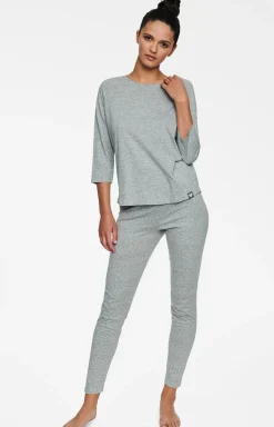 Damskie Henderson Piżamy Bawełniane|Bielizna Homewear - Heatrher bawełniana piżama damka z rękawem 3/4 40100-90X