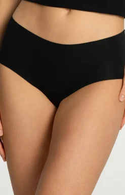 Damskie Julimex Figi Bezszwowe|Figi Bawełniane - bezszwowe figi daskie czarne Cotton ood axi