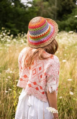 Art of Polo Kapelusze Plażowe - Kapelusz damski pleciony bucket hat Kamisu cz24207-2