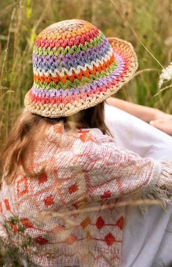 Art of Polo Kapelusze Plażowe - Kapelusz damski pleciony bucket hat Kamisu cz24207-2