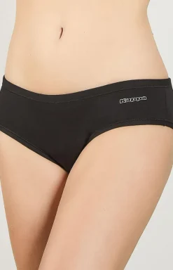 Damskie Kappa Figi, Stringi, Panty|Figi Bawełniane - czarne figi dakie krój idi K2204