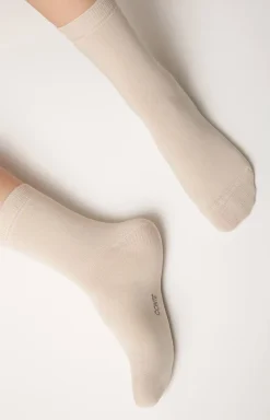 Damskie Conte Skarpetki|Długie Skarpetki - Klasyczne bawełniane skarpetki damskie beżowe 3DSOCKS
