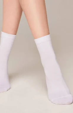 Klasyczne bawełniane skarpetki damskie białe 3DSOCKS