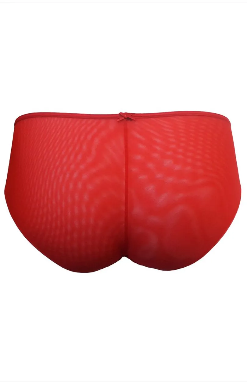 Damskie Le Vernis Figi Hipster|Panty Damskie - Kayczne figi dakie czerwone Roance V-F20