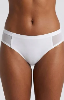 Klasyczne majtki z siateczką białe bezszwowe Bikini figi