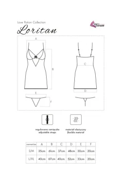 Damskie LivCo Corsetti Fashion Koszulki|Seksowna Koszula Nocna - Komplet bielizny koszulka i stringi Loritan LC 99185