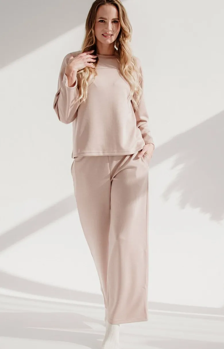 Komplet damski homewear w kolorze piasku BUTTER 886