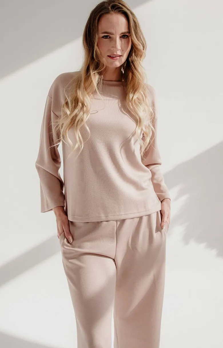Komplet damski homewear w kolorze piasku BUTTER 886