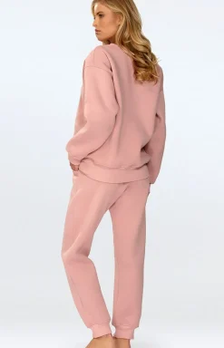 DKaren Moda|Bielizna Homewear - Kopet dreowy daki pudrowy róż Rehea