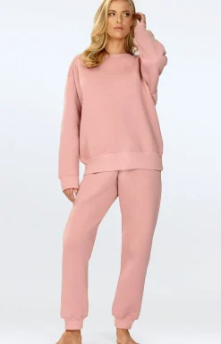 DKaren Moda|Bielizna Homewear - Kopet dreowy daki pudrowy róż Rehea