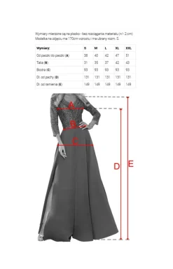 Numoco Moda - Koronkowa długa uknia granatowa z dekolte 309-6 Aber