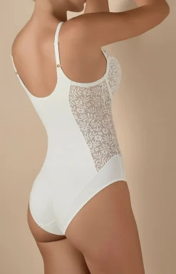 Koronkowe body damskie perłowe Graziella