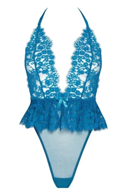 Koronkowe body damskie turkusowe Karla teddy