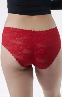 Koronkowe figi damskie czerwone Bellie