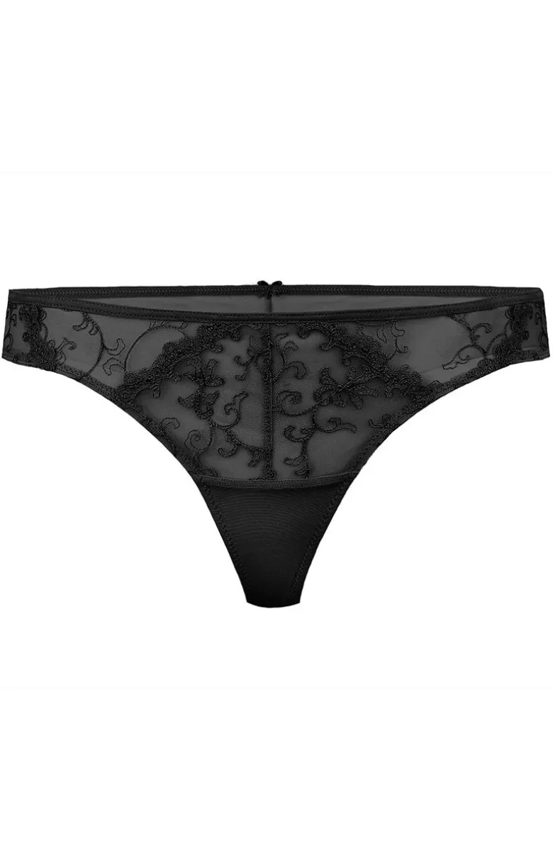 Koronkowe stringi damskie czarne Romance LV-ST20