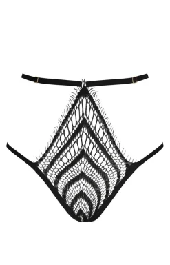 Damskie PURE SIN Figi Koronkowe|Figi, Stringi, Panty - Koronkowe wysokie figi damskie z paskami SECRET SIN