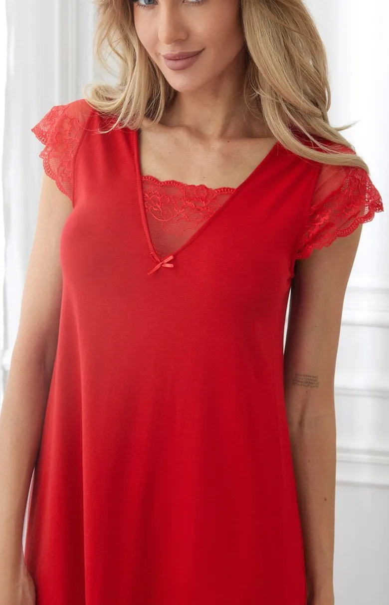 Koszula damska plus size Fanny 340 w kolorze czerwonym
