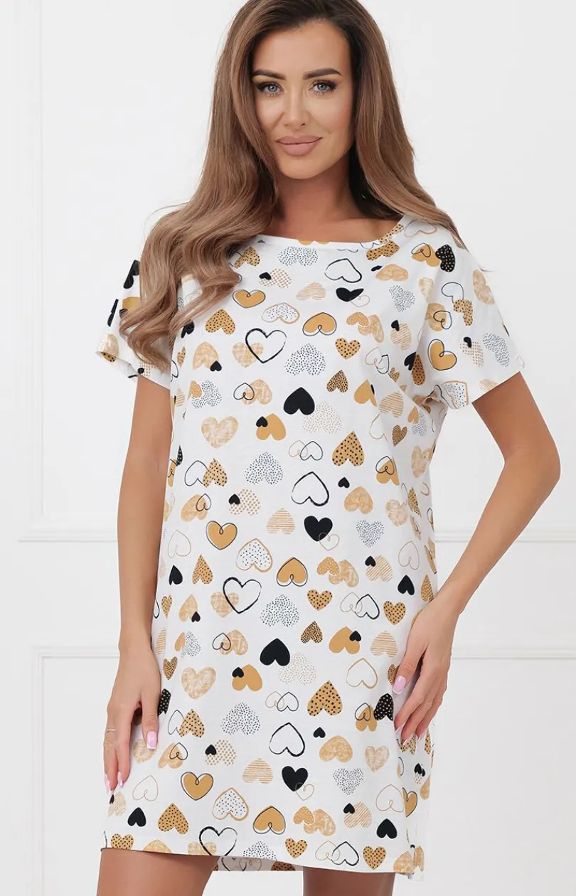Damskie Italian Fashion Koszule Nocne|Koszule Nocne Damskie - Kozua nocna daka na krótki rękaw oraja
