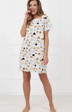 Damskie Italian Fashion Koszule Nocne|Koszule Nocne Damskie - Kozua nocna daka na krótki rękaw oraja