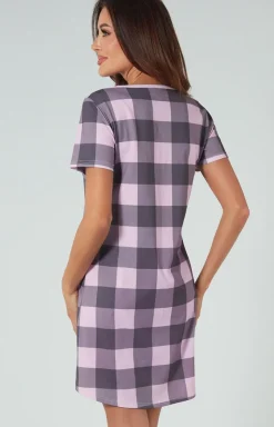 Damskie Italian Fashion Koszule Nocne Damskie|Koszula Nocna Rozpinana - Koszula nocna daska na krótki rękaw Kayo