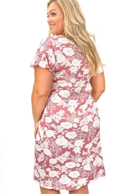 Damskie Donna Koszule Nocne|Koszule Nocne Damskie - Koszula nocna damska w kwiaty plus size Tina