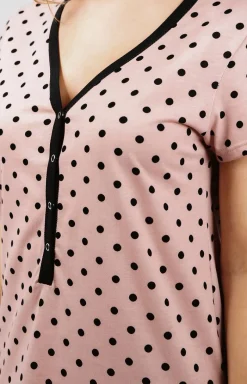 Damskie Italian Fashion Koszule Nocne Damskie|Koszula Nocna Rozpinana - Koszua nocna damska z krótkim rękawem pus size Buscato