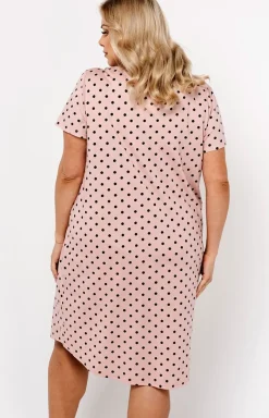 Damskie Italian Fashion Koszule Nocne Damskie|Koszula Nocna Rozpinana - Koszua nocna damska z krótkim rękawem pus size Buscato