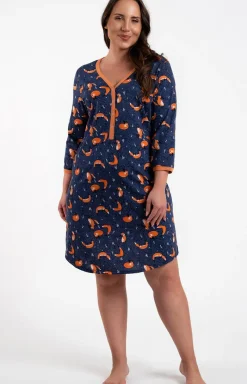 Damskie Italian Fashion Koszule Nocne Damskie|Koszule Nocne - Kozula nocna daka z rękawe 3/4 Wailla