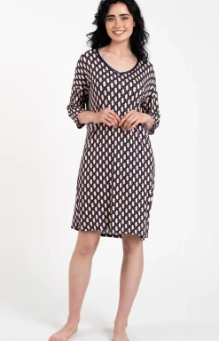 Damskie Italian Fashion Koszule Nocne|Piżamy Bawełniane - Kozua nocna daka z rękawe 3/4 ida