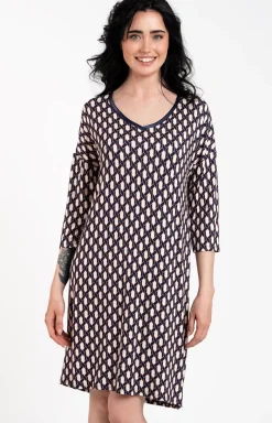 Damskie Italian Fashion Koszule Nocne|Piżamy Bawełniane - Kozua nocna daka z rękawe 3/4 ida