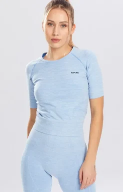 Koszulka melange jasnoniebieska na krótki rękaw Rashguard