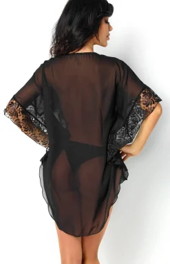 Damskie Beauty Night Koszulki|Seksowna Koszula Nocna - Koszulka nocna czarna Poppy chemise