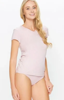 Miss Fabio Bielizna Homewear|Podkoszulki - Koszuka z krótki rękawe różowa 50/9-081/014