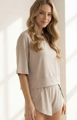 Damskie DKaren Piżamy Damskie Krótkie|Bielizna Homewear - Krótka piżaa daka tkanina babuowa DK-K-B19