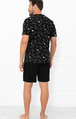 Męskie Italian Fashion Piżamy Męskie - Krótka piżama męska w owce Wito