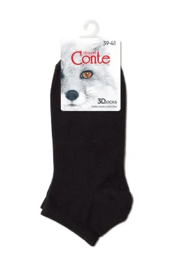 Damskie Conte Skarpety Stopki|Skarpetki - Krótkie skarpetki damskie sportowe czarne 3DSOCKS
