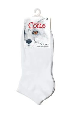 Krótkie skarpetki damskie sportowe białe 3DSOCKS