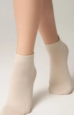 Krótkie skarpetki damskie sportowe beżowe 3DSOCKS