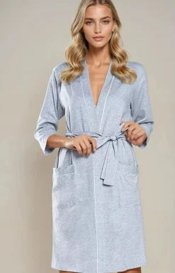 Damskie Italian Fashion Szlafroki I Peniuary|Szlafroki Damskie - Krótki zafrok daki zary bawełna egan