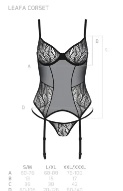 Leafa czarny gorset i stringi ECO