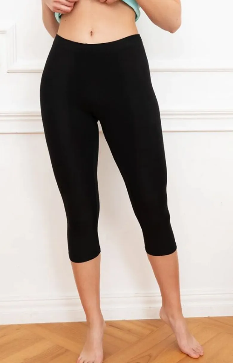 Legginsy damskie czarne 3/4