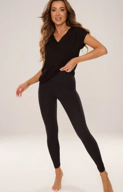 Legginsy damskie długie czarne PALMER 885