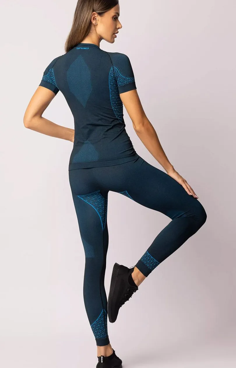 Damskie Spaio Legginsy|Legginsy Damskie - egginy damkie niebieko-czarne Breeze
