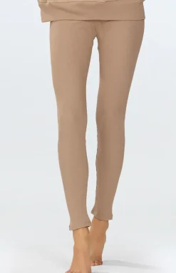 Legginsy prążkowane damskie cappuccino Oseye