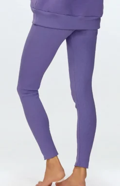 Damskie DKaren Legginsy|Legginsy Damskie - egginy prążkowane dakie fioetowe Oeye
