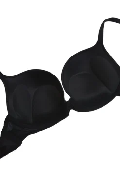Lorita 19010 czarny gładki biustonosz super push-up
